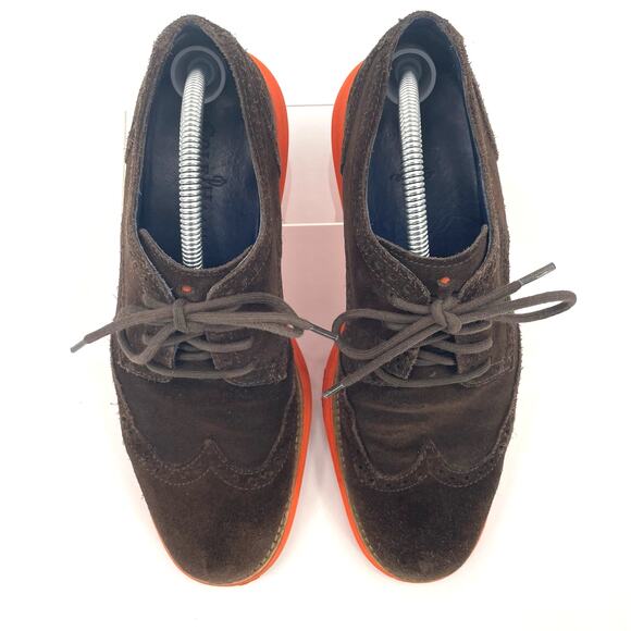 Cole Haan Men’s Lunar Grand Wingtip Oxford Sneakers Sz. 7.5 M Brown Suede - Picture 5 of 10